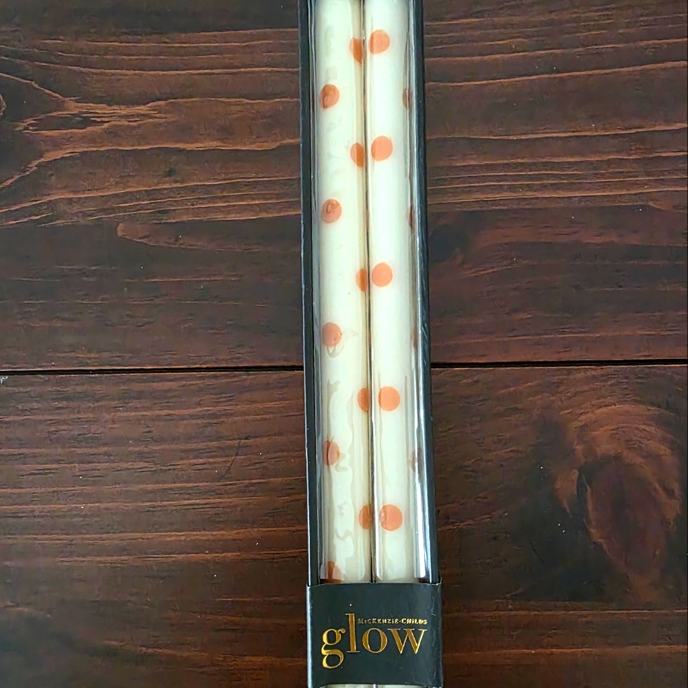 Mackenzie-Childs Glow Dot Dinner Candles - Clay